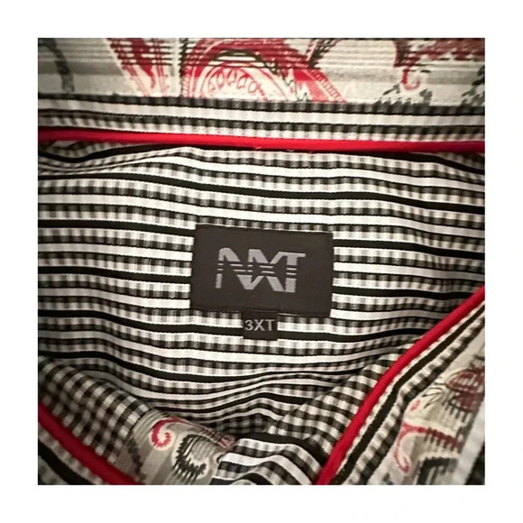 NXT Business Casual Shirt Size 3XT LS Black White Check Button 3X TALL … - Picture 11 of 11